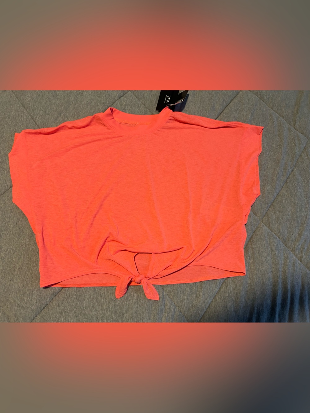 Bright Coral Tie-Detail Top Abercrombie YPB
